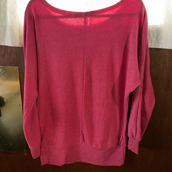 Allegra K pink long sleeve blouse sweater sz M - Picture 5 of 6
